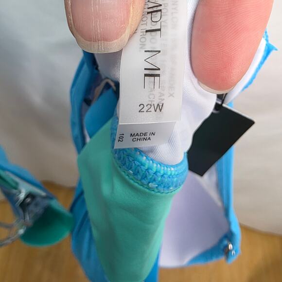 Tempt Me Women Plus Size High Waisted Bikini Bandeau Two Piece Swimsuit 22W-NEW - Picture 9 of 16